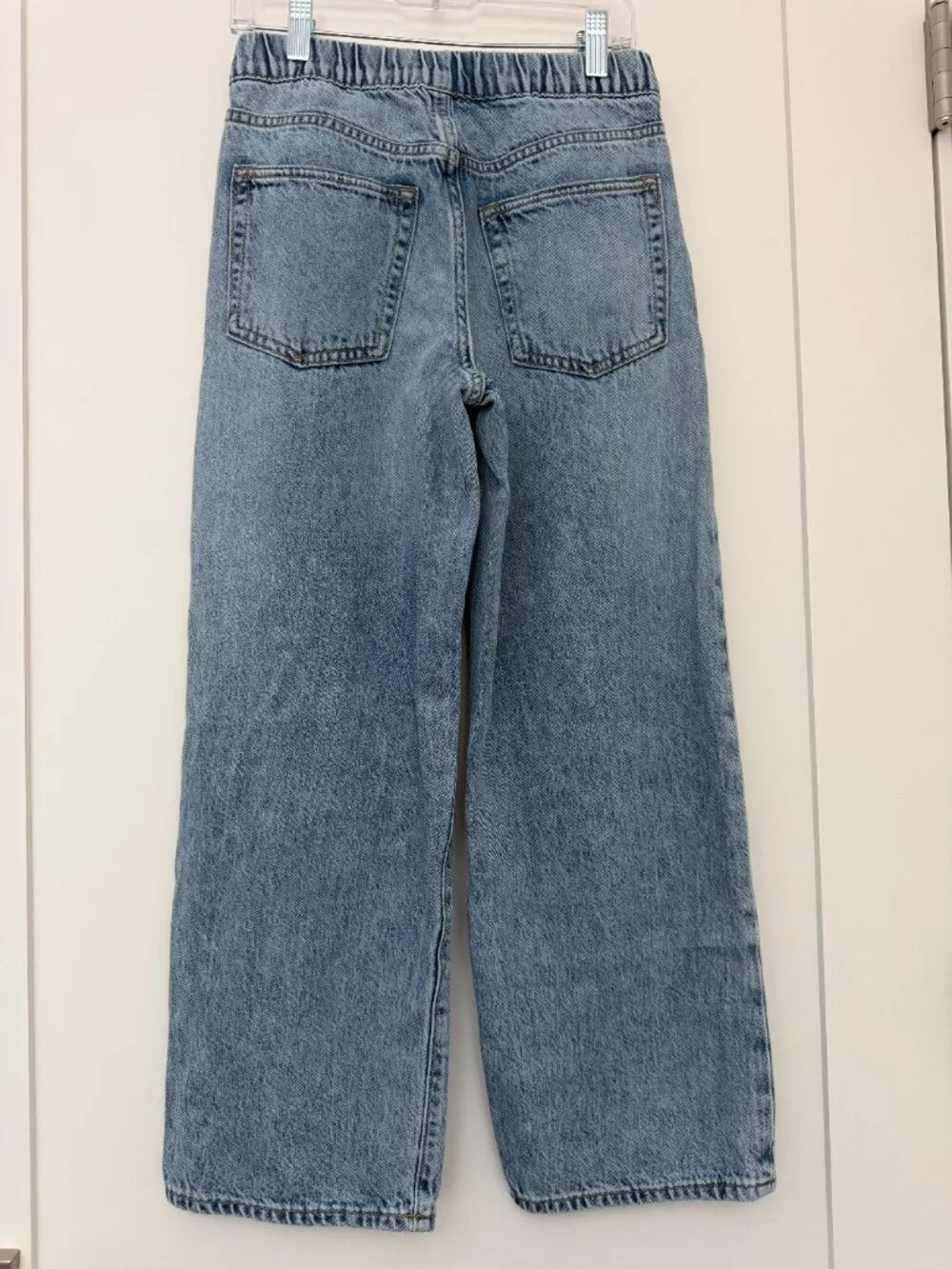 Gap Kids L (10-12) Baggy Light Wash Elastic Waist Pull-On Denim Jeans